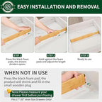 4 Pack Bamboo Drawer Dividers 2.6" High, Adjustable Spring Loaded Clothes - Image 3