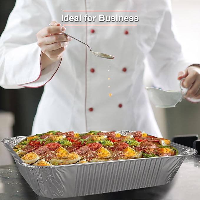 GrillChef Aluminum Foil Pans, Disposable 9x13 Baking Pans, 30 Pack Tin Foil - Image 7