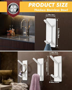 Auxmir Self Adhesive Hooks for Hanging 15lb, Stainless Steel Wall Hooks for - Image 8