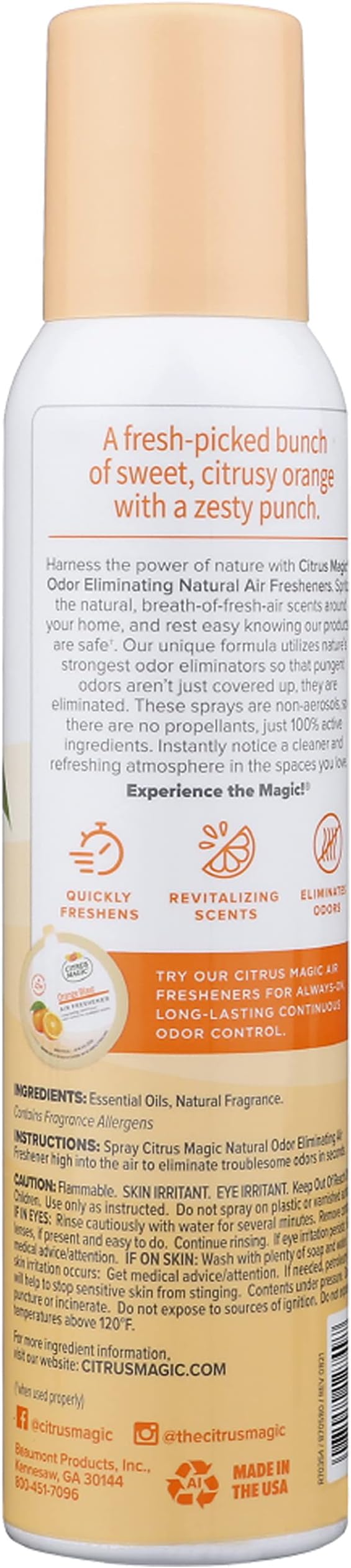 Citrus Magic Odor Eliminator Air Freshener Spray - Image 2