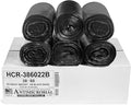 Aluf Plastics - 55-60 Gallon Black Trash Bags - 38" x 60" - 22 Microns Thick by AlufPlastics