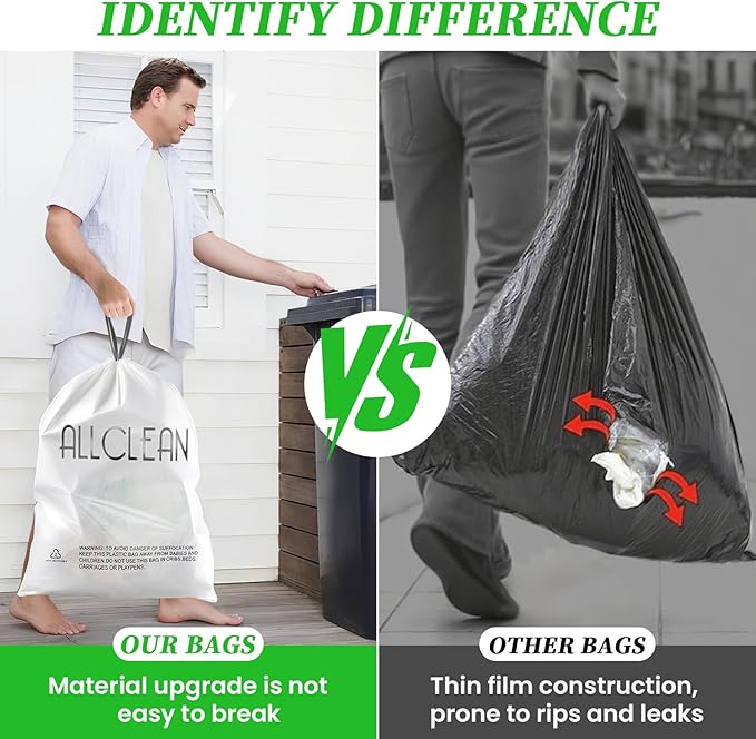 Trash Bags 13 Gallon Tall Kitchen Drawstring Garbage Bags, Fit 13 Gal Bins - Image 4
