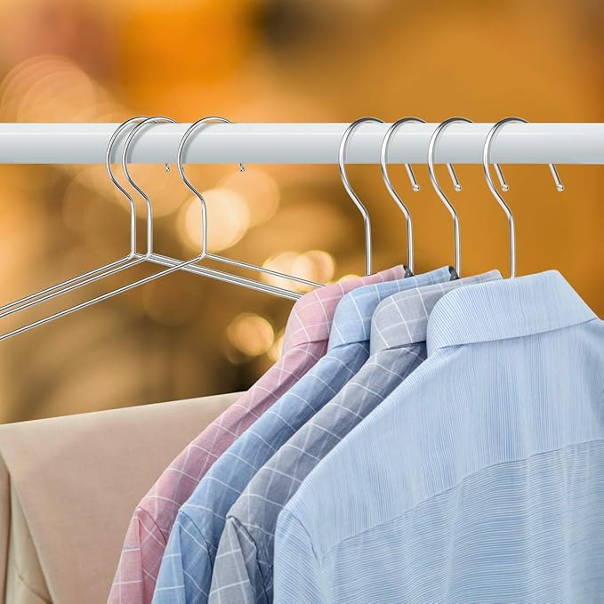 40-Pack Heavy-Duty Stainless Steel Hangers – 15lb Capacity, Rustproof Metal - Image 6