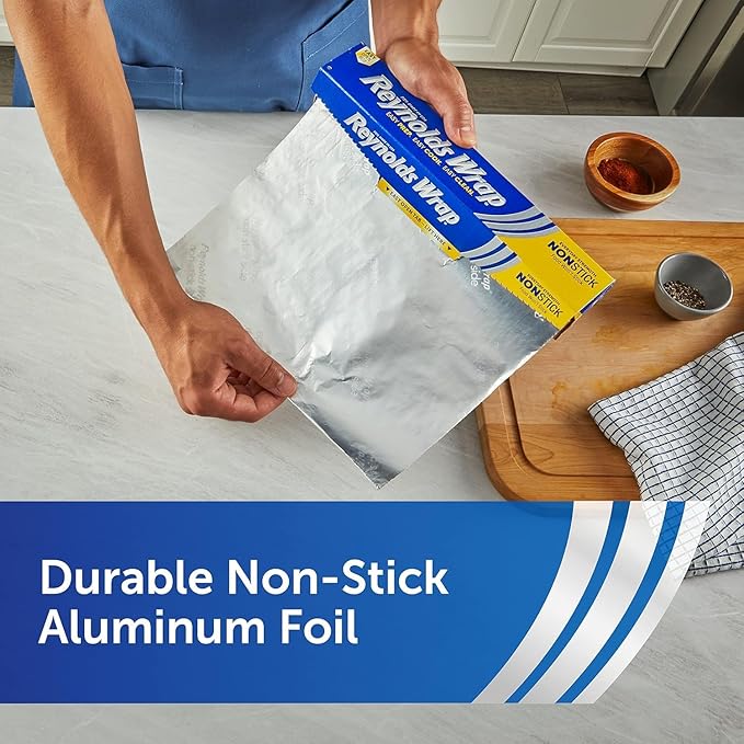 Reynolds Wrap Non-Stick Aluminum Foil Easy Prep, Cook & Clean - Image 9