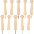 10 Pcs Wooden Shaker Peg Screw-On Solid Wood Hook 3.8 Inch Wooden Pegs Long by Unknown