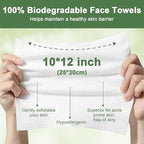Face Towels Disposable, 12” x 10” Biobased Facial Towelettes, Large Soft & - Image 2