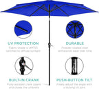 Best Choice Products 10ft Outdoor Table Compatible Steel Polyester Market Patio Umbrella w/Crank and Easy Push Button Tilt - Image 5