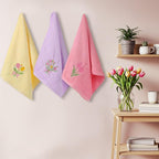 3 Pcs Tulips Bouquet Hand Towels Spring Pink Tulips Flower Bath Towels 14 x 29 - Image 6