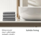 Luxury Silver-Infused Gray Washcloths 4-Pack, 12.9"x12.9" - Image 8