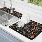 Dish Drying Mat for Kitchen Counter Matt, Super Absorbent Non-slip Rubber Backed by Kuyig+Home