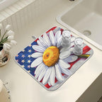 Daisy Flowers and American Flag Dish Drying Mat - Image 7