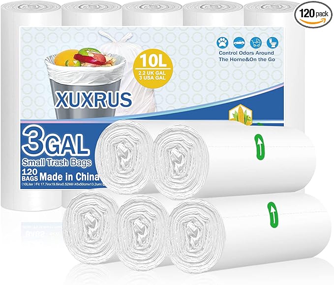 XUXRUS Bathroom Small Trash Bags 3 Gallon Garbage Bags by XUXRUS