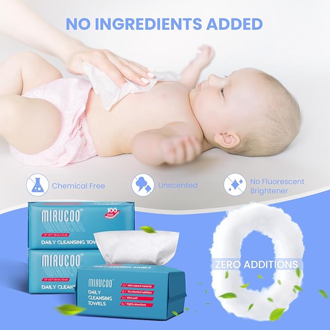 100 Sheet Daily Cleansing Towels Ultra Soft Dry Wipes - Image 7