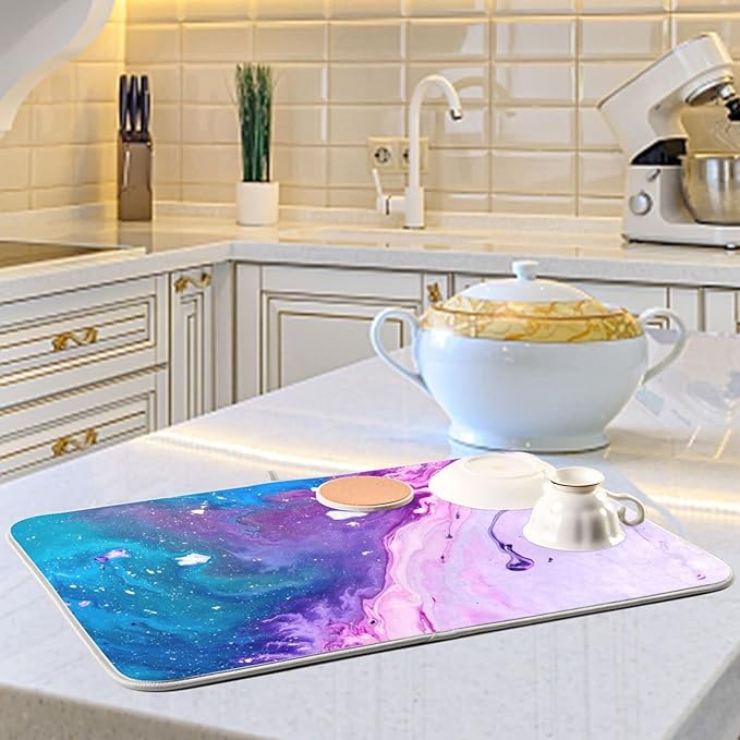 Super Absorbent Dish Drying Mat, Microfiber Fast-Drying Dish Mat, Kitchen Dish - Image 6
