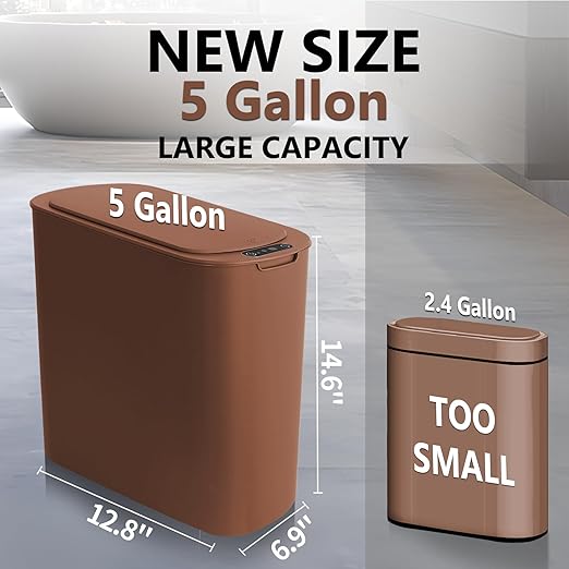 TIPGO 5 Gallon Motion Senor Bathroom Trash Can - Image 3