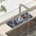 Winter Sink Splash Guard Faucet Mat Cardinal Christmas Super Absorbent Fast by Unknown