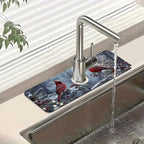 Winter Sink Splash Guard Faucet Mat Cardinal Christmas Super Absorbent Fast by Unknown