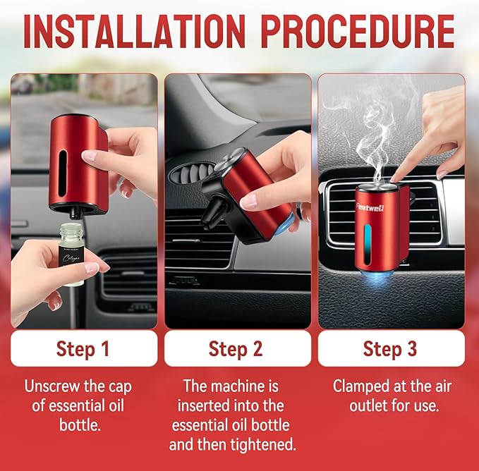 Featwell Car Air Freshener, Three Adjustable Modes Intelligent Aroma Diffuser - Image 3