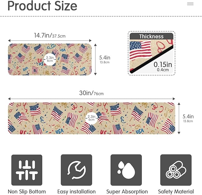 Kitchen Sink Splash Guard 1 PC 14.7 Inch Sink Faucet Mat Splash Guard - Image 2