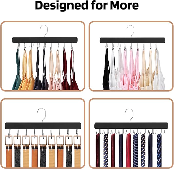 2 Pack Bra Hanger for Closet Organizer, Premium Wooden Tank Top Hangers - Image 7