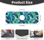 Green Tropical Palm Leaf Summer Kitchen Sink Splash Guard Faucet Mat 1 Pcs - Image 2