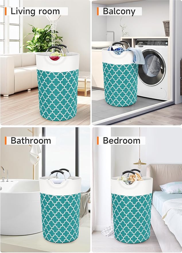 Large Laundry Basket Laundry Hamper Bag Washing Bin Clothes Bag Collapsible Tall - Image 7
