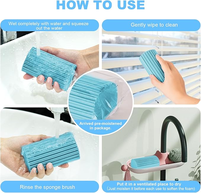 4 Pack Damp Clean Duster Sponge, Magic Sponge Eraser - Image 7
