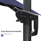 PURPLE LEAF 11.5' X 11.5' Telescopic Patio Umbrella with Base Included Lifting Cantilever Offset Square Large Umbrella for Pool Outdoor Patio Deck Garden Navy - Image 7
