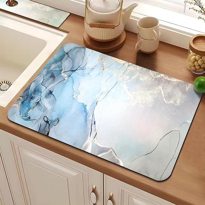 24.5" x 15.5" Dish Drying Mat & 24" x 5.5" Sink Splash Guard, Super Absorbent - Image 6