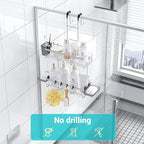 Over the Door Hanging Shower Caddy: Rustproof Hanging Organizer over the Door - Image 5