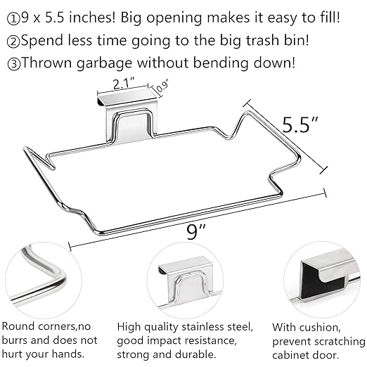 Large Stainless Steel Trash Bag Holder - Image 3