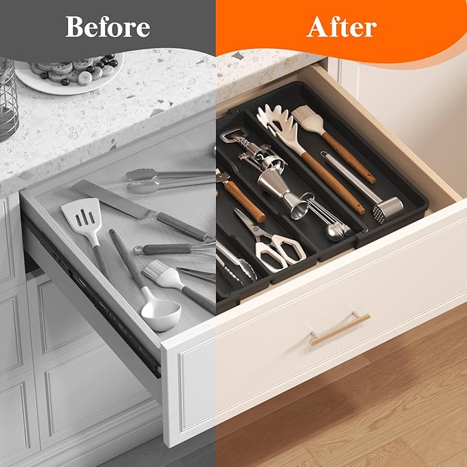 Lifewit Utensil Organizer for Kitchen Drawers, Expandable Cooking Utensil Tray - Image 7