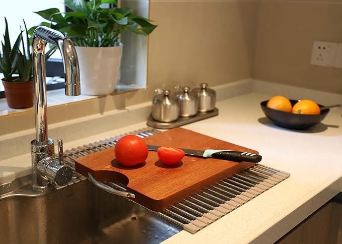 Ahyuan Roll up Dish Drying Rack Over The Sink Kitchen Roll up Sink Drying Rack - Image 3