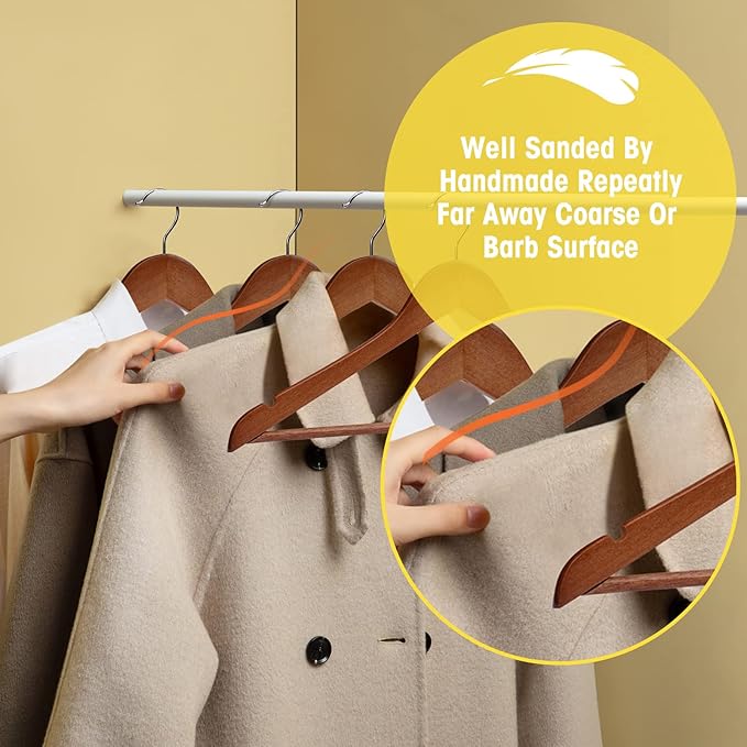Wooden Hangers - 30 Pack - Clothes Hanger - Image 3