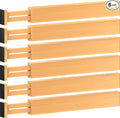 6 Pack Bamboo Drawer Dividers by Bamb%C3%BCsi