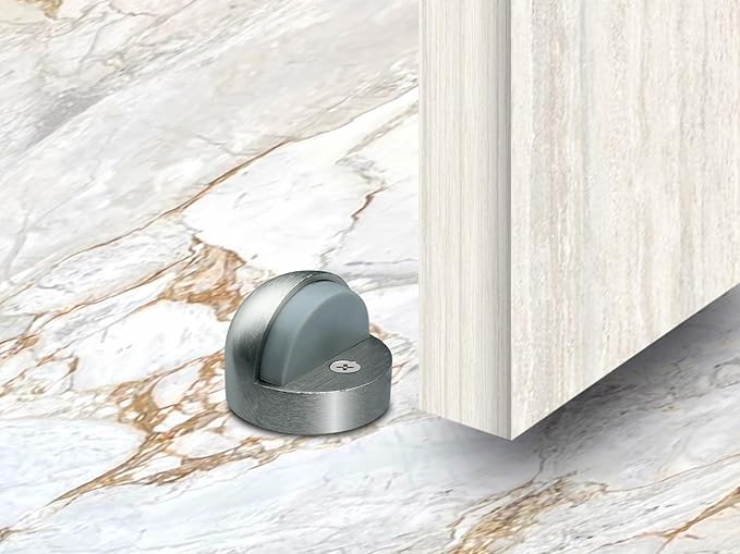 QCAA High Dome Floor Door Stop, 1-11/16" x 1-3/16", Zinc Die Cast, Satin Nickel - Image 5