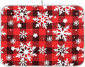 Snowflakes Christmas Checkered Plaid Dish Drying Mat by BOENLE-WELCOMEYOURCOMING