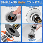 Sink Stopper Hair Catcher, Pop-up Sink Drain Strainer - Image 6