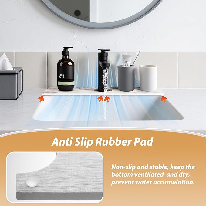 Kitchen Sink Faucet Mat, Diatomaceous Earth Quick Dry Sink Splashback Drying Mat - Image 5