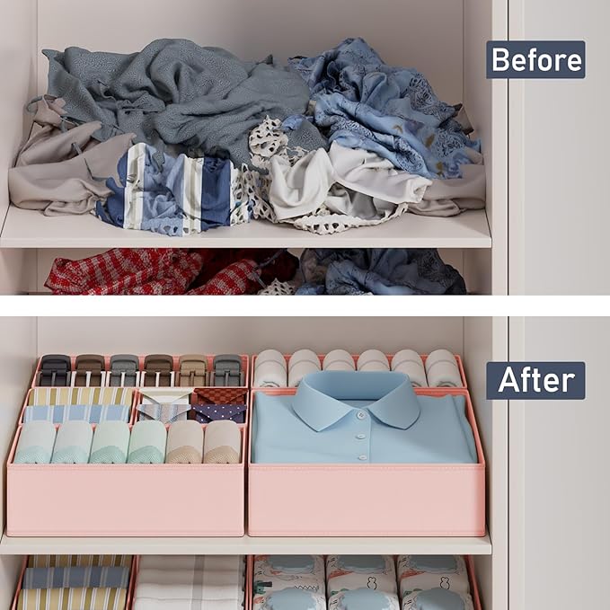DIMJ Drawer Organizer Clothes Storage- 18 Pack Baby Dresser Organizer - Image 7