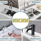 Watercolor Sunflowers Sink Splash Guard Faucet Mat Sunflowers Polka Dots Super - Image 7