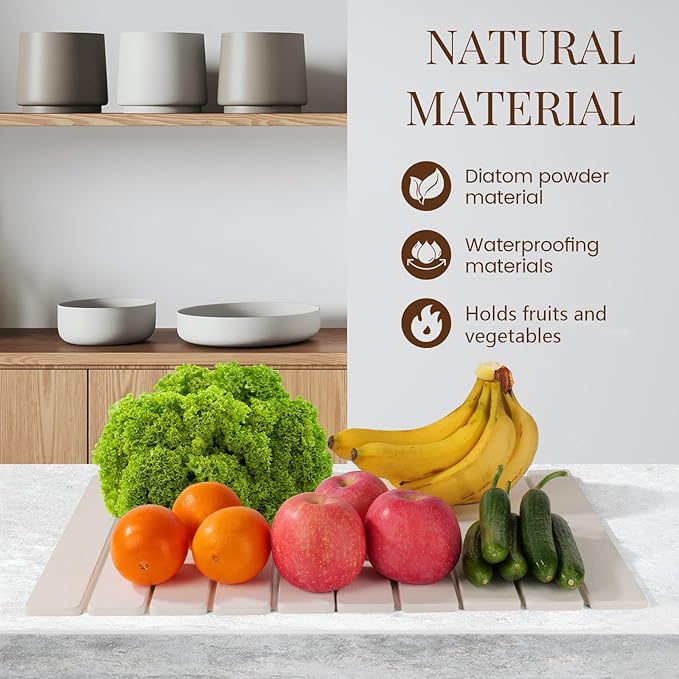 Large Stone Dish Drying Mats for Kitchen Counter 24"×16" Foldable Quick Dry - Image 4
