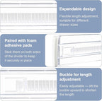 6 Pack Adjustable Drawer Dividers 3.15" Expandable Clear Drawer Dividers - Image 4