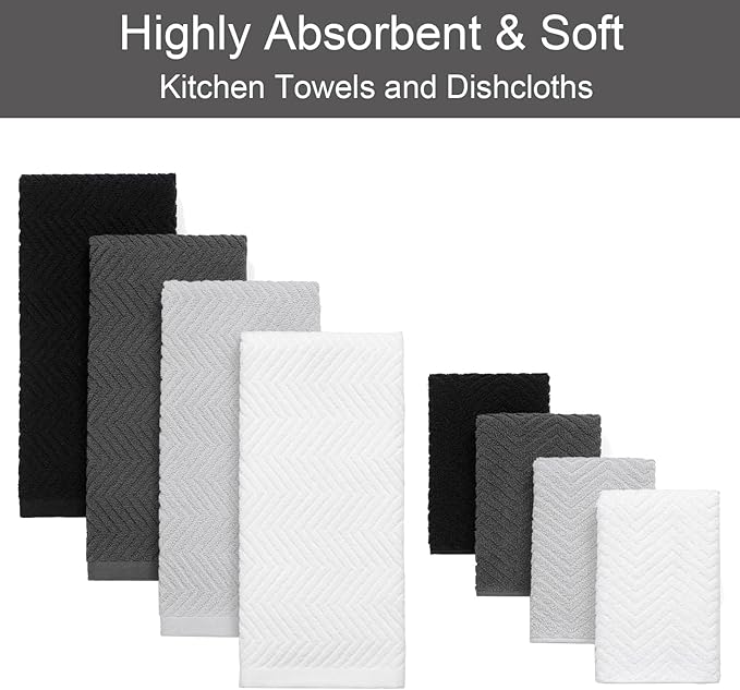 100% Cotton Kitchen Towels and Dishcloths Set - Image 2