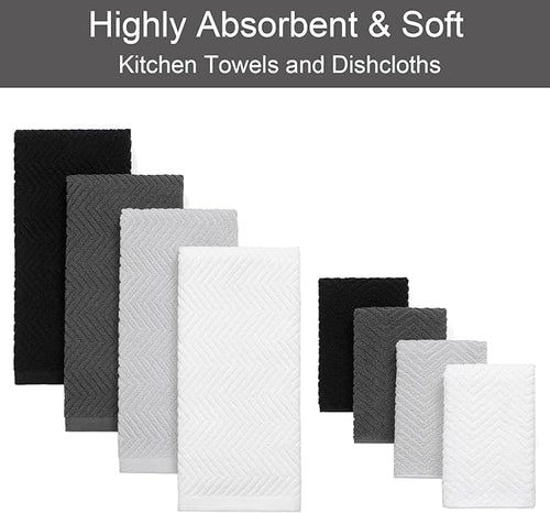 100% Cotton Kitchen Towels and Dishcloths Set - Image 2