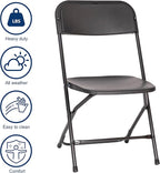 Flash Furniture Hercules Series Big & Tall Stackable Plastic Folding Chairs, Extra Wide Commercial Event Seats, Set of 4, Black - Image 7