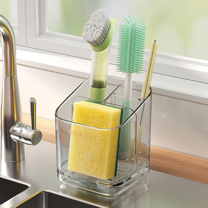 Minimalist Sponge Holder for Kitchen Sink, 3 Slots Sink Caddy by MOPMS