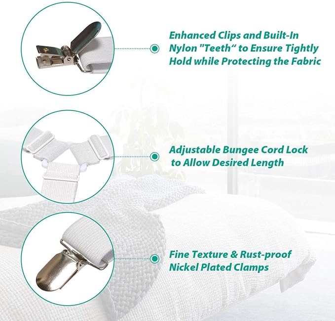 Bed Sheet Holder Straps Sheet Keepers Bedsheet Holders Fasteners 2 Sets - Image 5