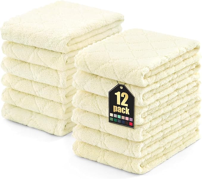 Homaxy 12 Pack Dish Towels for Kitchen, Super Soft and Absorbent Coral Velvet by Homaxy