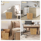 Wicker Trash Can with Lid and Liner, Handwoven Wicker Waste Basket, Water - Image 7